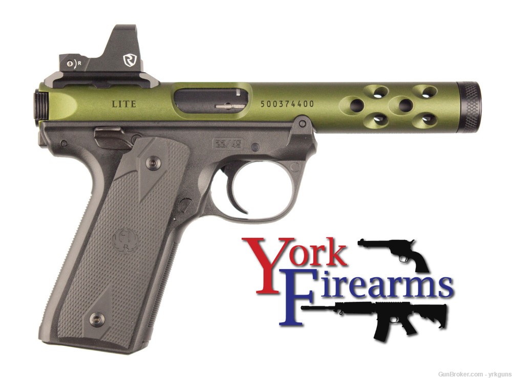 Ruger Mark IV 22/45 Lite OD Green / Riton Red Dot 22LR Handgun NEW 43948-img-0