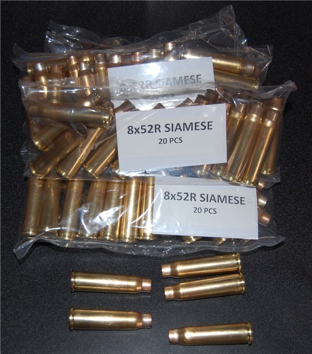 8x52R Siamese Mauser Boxer Brass Casings (20)-img-0