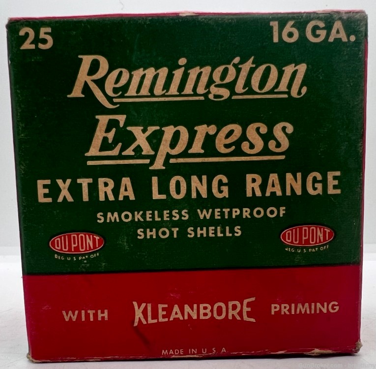 22 Remington Express EXTRA LONG RANGE SMOKELESS WETPROOF SHOT SHELLS 16 GA-img-0