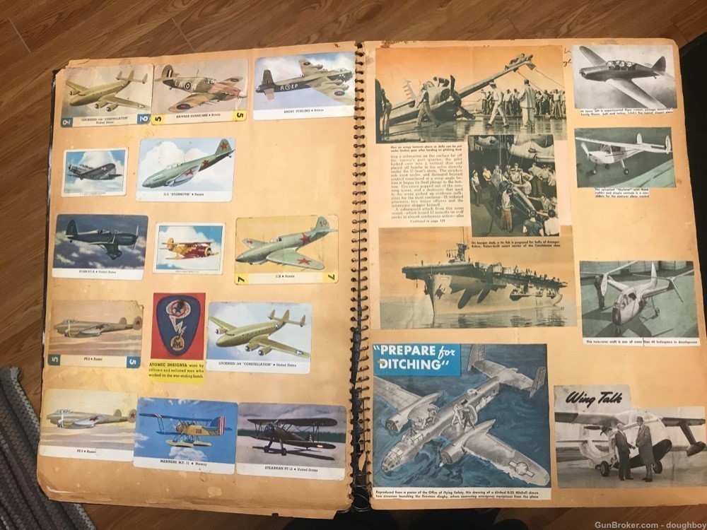 Military Airplane Scrapbook 1940’s-50’s Child’s Wings Cigarettes -img-0