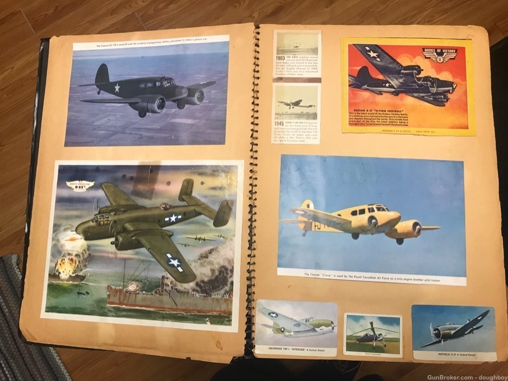 Military Airplane Scrapbook 1940’s-50’s Child’s Wings Cigarettes -img-2
