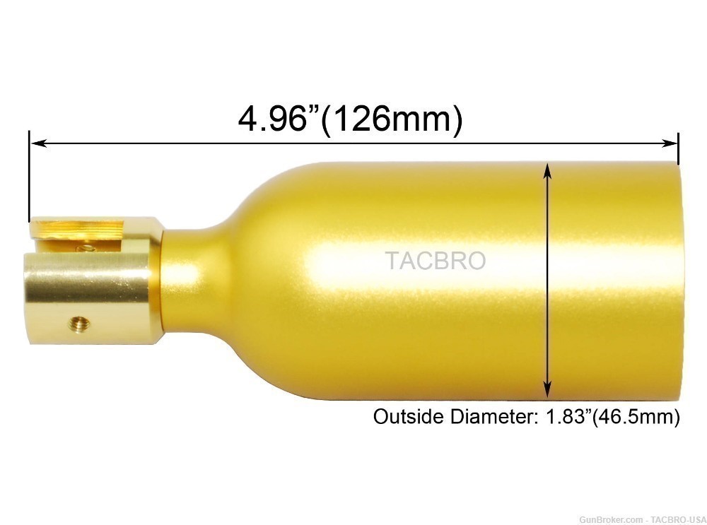TACBRO Gold Ruger 1022 Golf Ball Launcher For Non-Threaded Standard 10/22-img-2