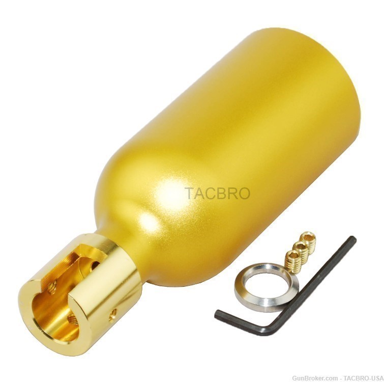 TACBRO Gold Ruger 1022 Golf Ball Launcher For Non-Threaded Standard 10/22-img-0
