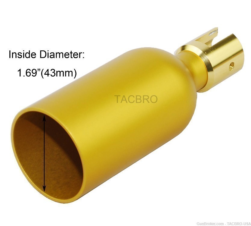 TACBRO Gold Ruger 1022 Golf Ball Launcher For Non-Threaded Standard 10/22-img-1