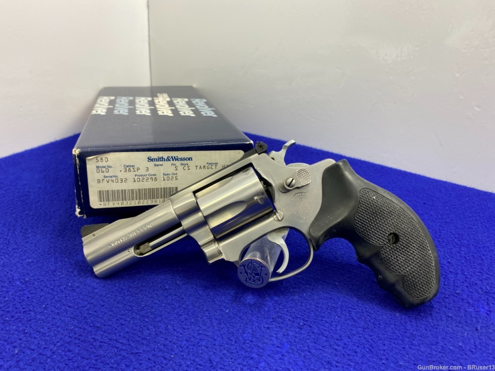 1990 Smith Wesson 60-4 .38spl Stainless *SOUGHT AFTER 3" Pre-Lock MODEL-img-2