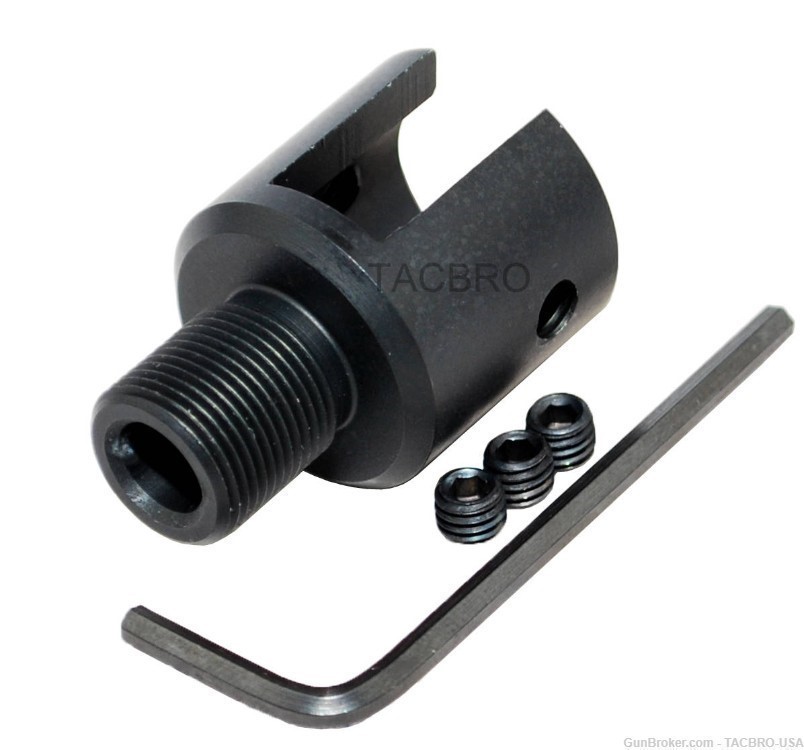 TACBRO Ruger .22 Single Action Revolver Muzzle Adapter 1/2"x28 TPI - Black -img-0