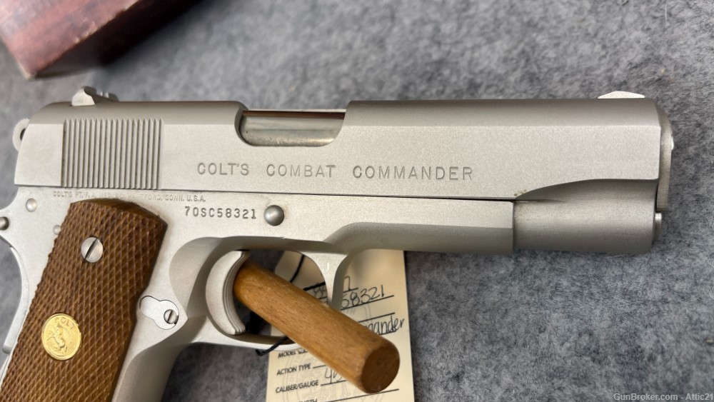 Colt Series 70 Combat Commander Satin Nickel 1978 DOM LNIB!-img-2