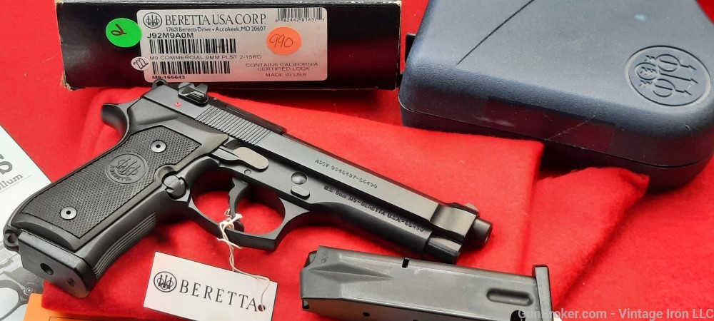 Beretta Model 92 M9 Commercial 9mm J92M9A0M NIB! NR-img-2