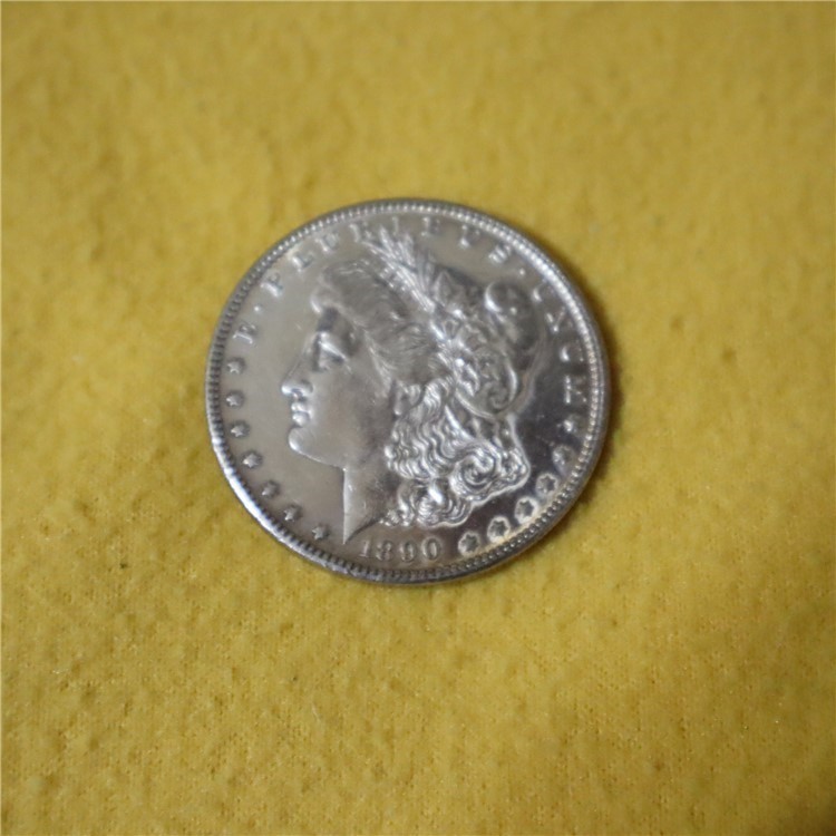 Morgan Silver Dollar 1890 P, Mirror like background, MS 62+-img-0