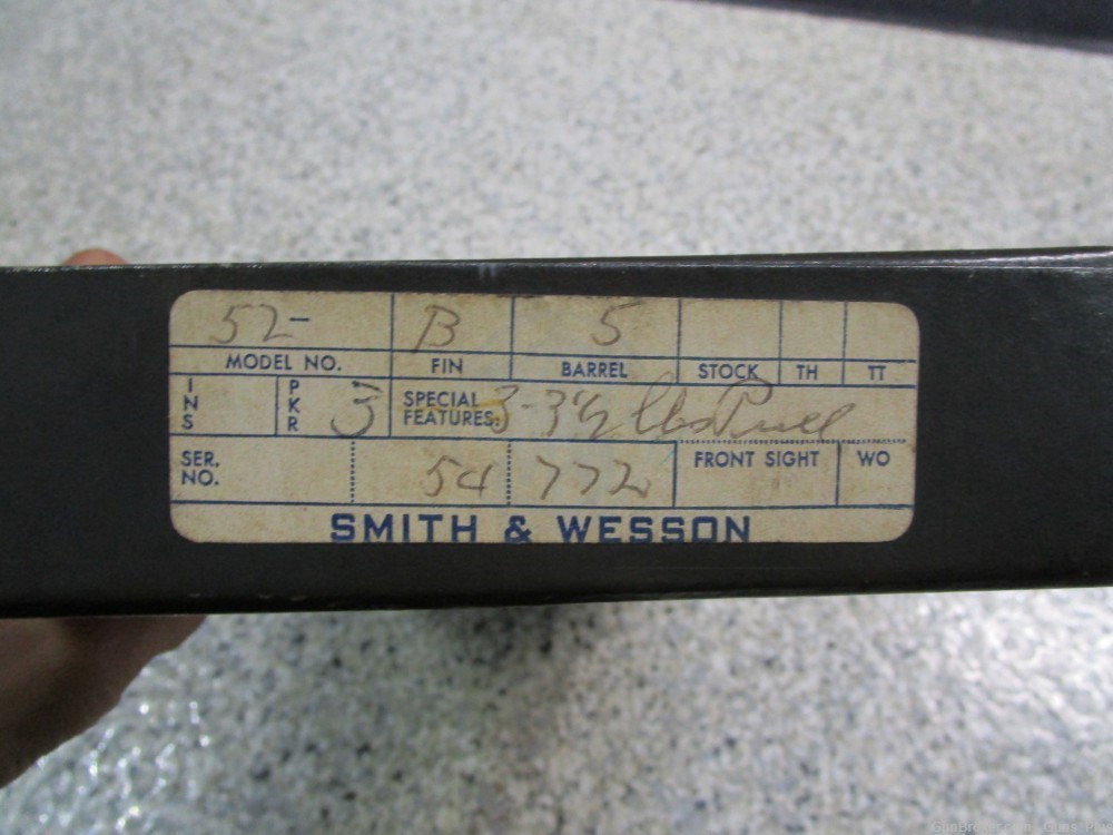 RARE Smith and Wesson 52 No Dash 38 Special semi auto pistol original box-img-10