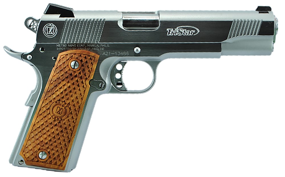 TriStar American Classic II 1911 45 ACP Pistol 5 Chrome/Wood Grip 85612-img-0