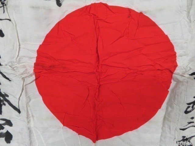 JAPANESE WWII MEATBALL FLAG W/ SIGNED KANJI-ORIGINAL-img-6