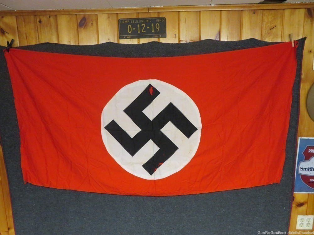 GERMAN WWII VEHICLE IDENTIFICATION FLAG GERMAN WW2 BANNER (PRE-1945) -img-0