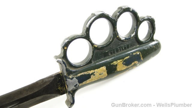 US WWII EVERITT KNUCKLE KNIFE w/ WESTERN SCABBARD-img-15