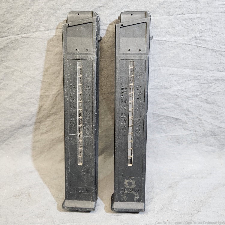 (2 TOTAL) HK UMP FACTORY 40S&W 30RD MAGAZINE L.E. RESTRICTED MARKED-img-0