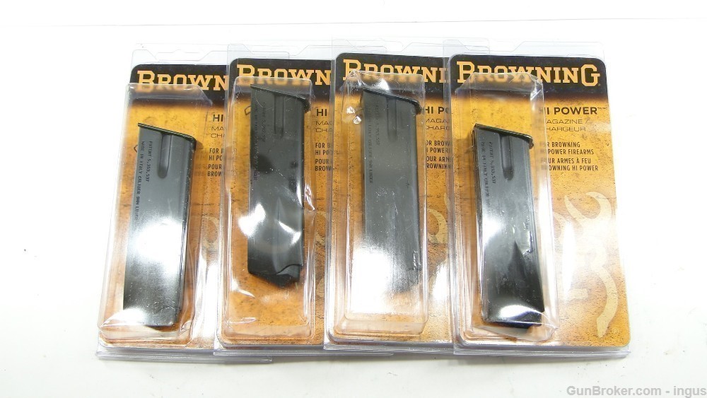 (4 TOTAL) BROWNING HI-POWER 9mm FACTORY 13 ROUND MAGAZINE-img-0