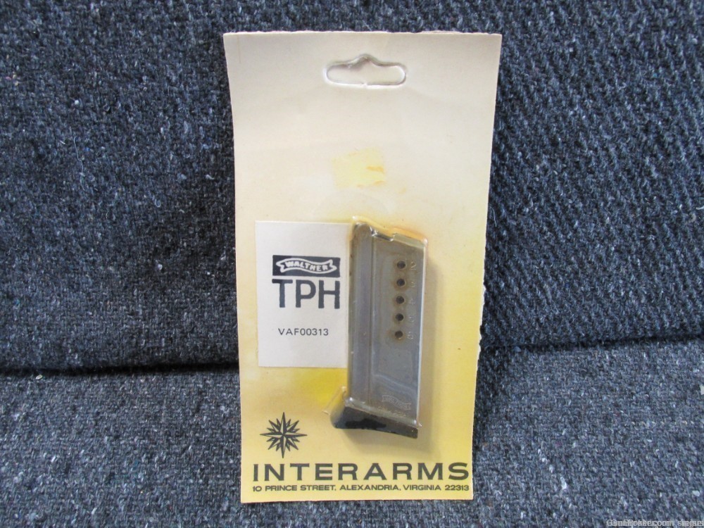 WALTHER TPH FACTORY 22LR INTERARMS MAGAZINE STAINLESS WITH PINKY REST (NEW)-img-0