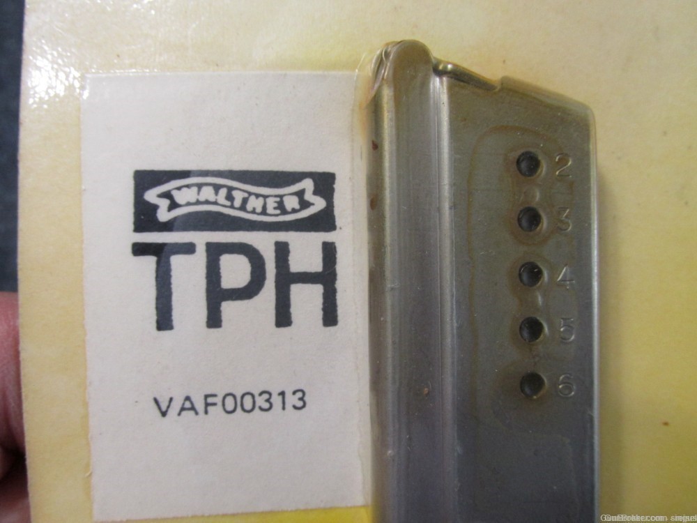 WALTHER TPH FACTORY 22LR INTERARMS MAGAZINE STAINLESS WITH PINKY REST (NEW)-img-1