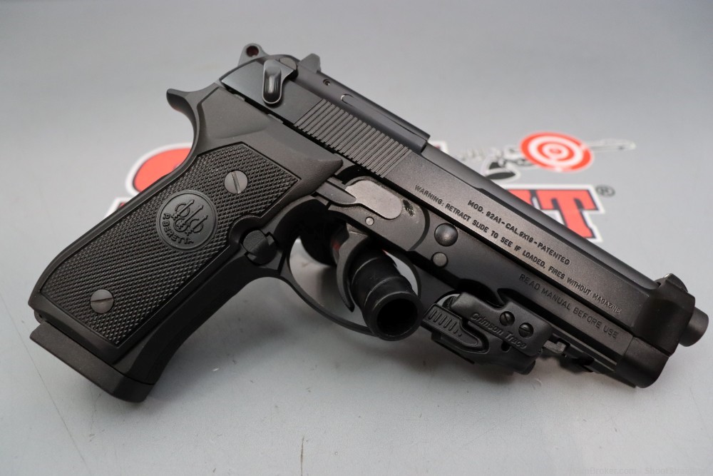 Beretta M92A1 4.9" 9mm w/Case & Laser -img-2