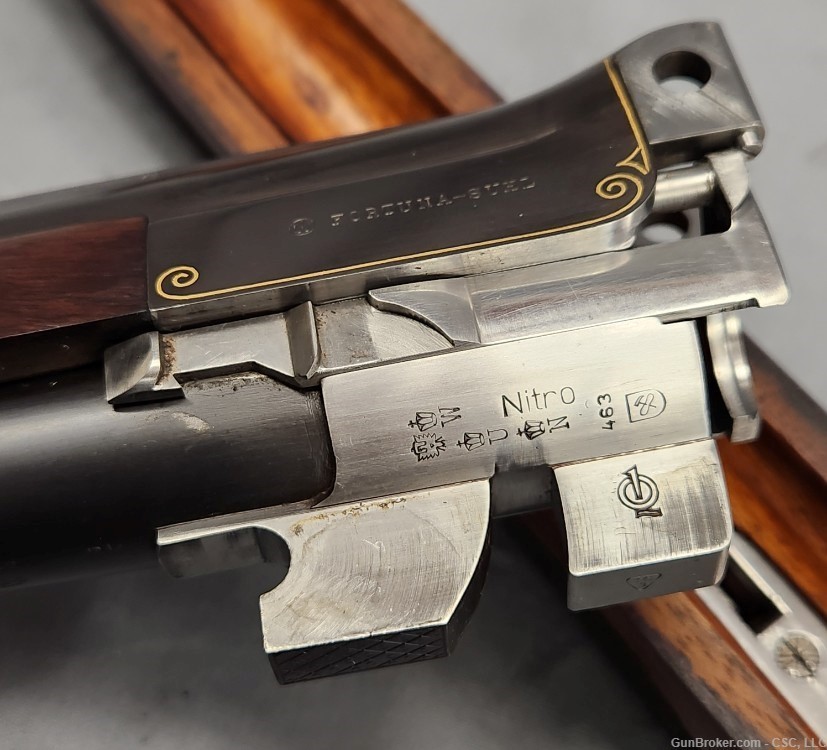 Fortuna over under 12 gauge shotgun with exquisite hand engraving 28"-img-47
