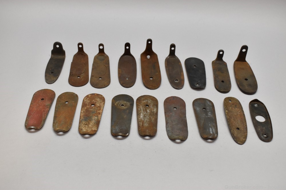 Mixed Lot 18 Foreign Military? Steel Rifle Buttplates Mosin Siamese Others-img-7