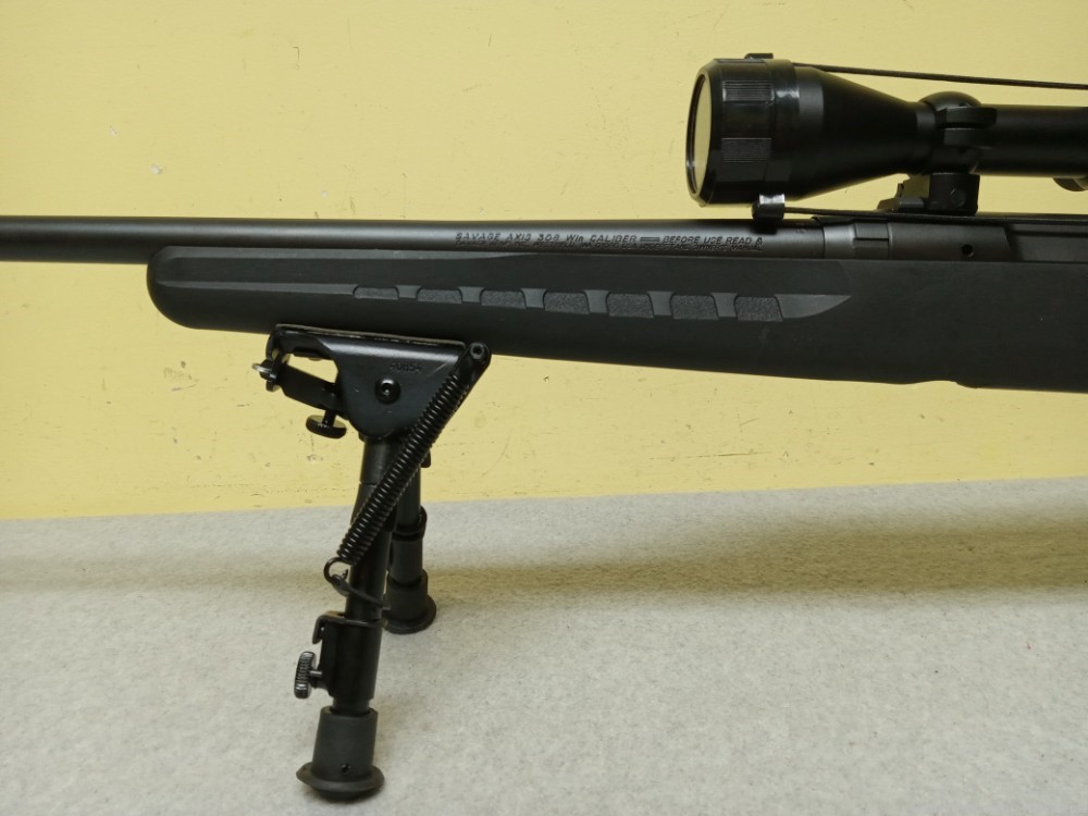 Savage Axis Bolt Action Rifle, 308 WIN, 22" Barrel, Bushnell Scope, Bipod-img-4