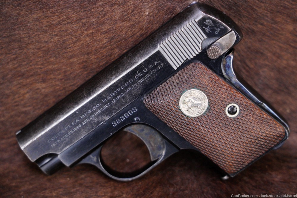 Colt Model 1908 Hammerless Vest Pocket .25 ACP Semi-Auto Pistol, 1930 C&R-img-3