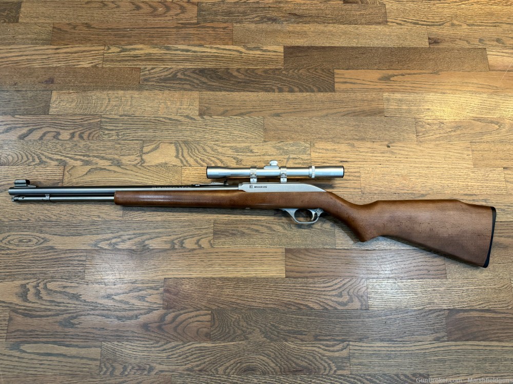 Marlin Model 60SB Stainless 19" .22LR NICE! Stainles 4X Scope-img-0