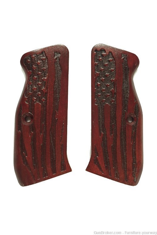 -Rosewood American Flag CZ-75 Grips-img-1