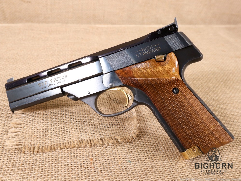 High Standard, The Victor, .22LR, Semi-Auto Target Pistol w/Factory Weight-img-1