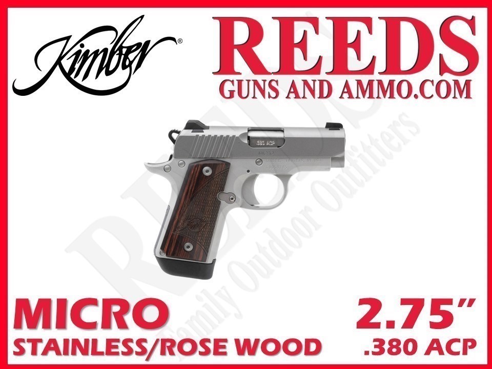 Kimber Micro Stainless Rosewood 380 ACP 2.75in 1-7Rd Mag 3300207-img-0