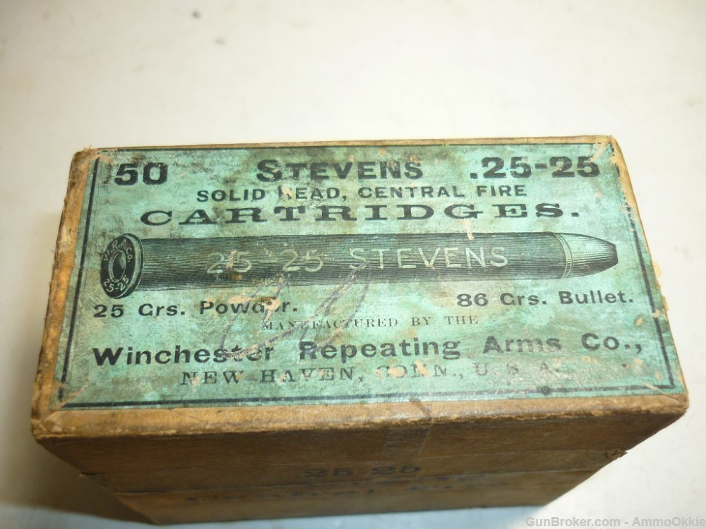 50rd - .25-25 Stevens - SEALED - RARE Fifty Round Box-img-2
