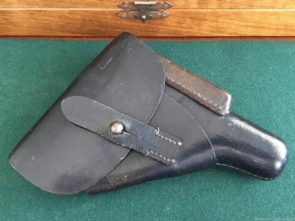 WWII German Akah Leather DRGM Marked Leading Edge Holster for Walther PP-img-0