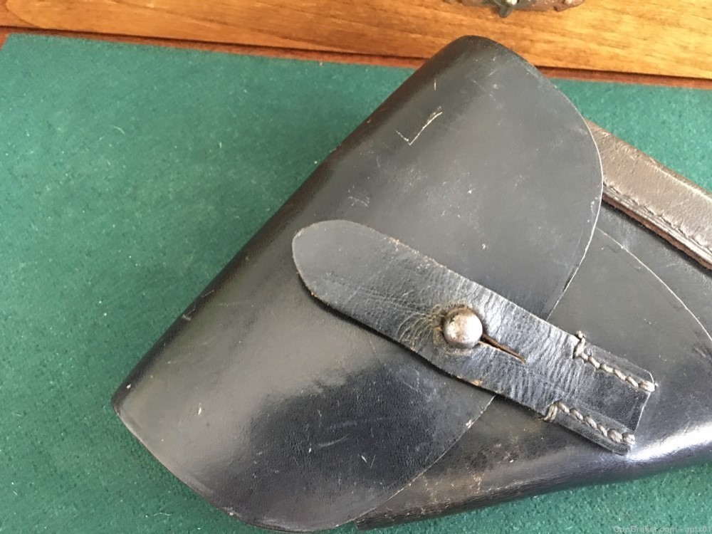 WWII German Akah Leather DRGM Marked Leading Edge Holster for Walther PP-img-2