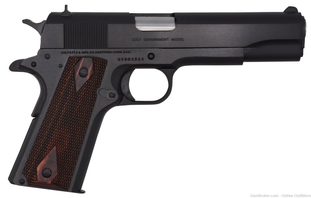 Colt 1911 Government 45 ACP 5" NMB 7+1 Blued O1911C Rosewood Grips-img-1