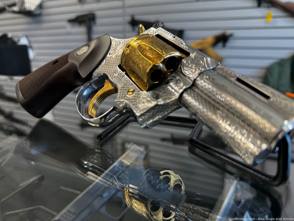 Colt Python .357 Fully Engraved with 24k Gold Plated accents-img-5