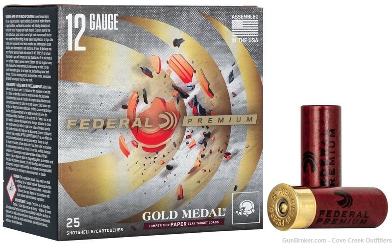 250 Rounds Federal Gold Medal Paper 12GA 8 Shot GMT1118-img-0