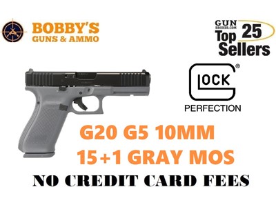 GLOCK G20 G5 10mm 15+1 4.61" GRAY MOS "NO CREDIT CARD FEE"