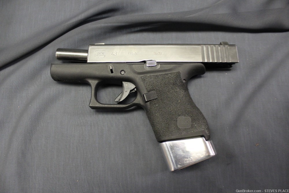 Custom Glock G43/43 9mm with Polished Slide / Stippled Grip-img-2