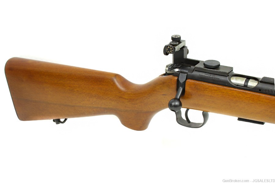 BRNO Model # 4 Rifle 22LR, Beautiful Stock, w Peep Sight, Box, Test Target -img-2