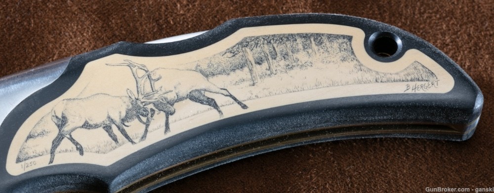 One of a kind Puma Lord scrimshaw folding knife-img-1