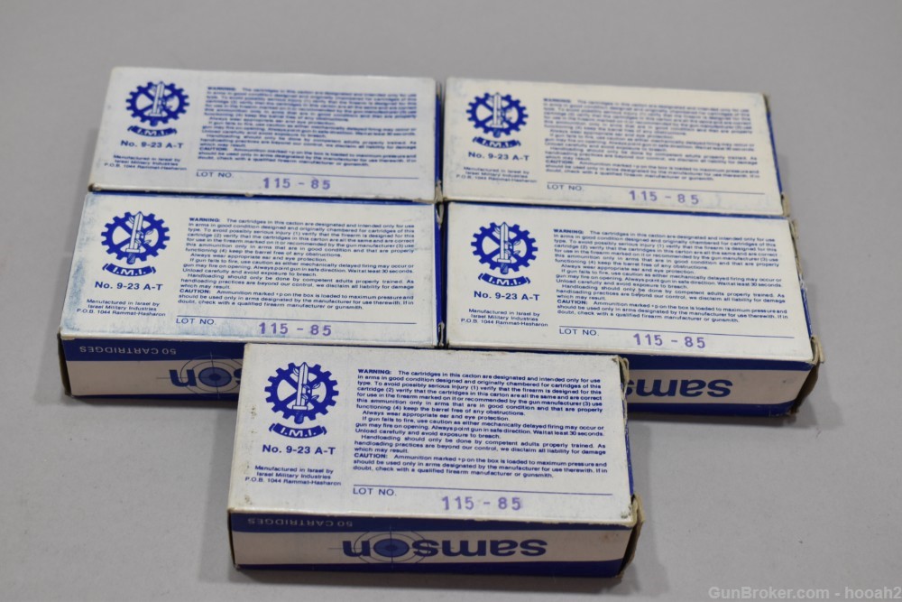 PLEASE READ 5 Boxes 250 Rds Samson IMI 9mm 9x19 CARBINE Match Grade Tracer -img-1