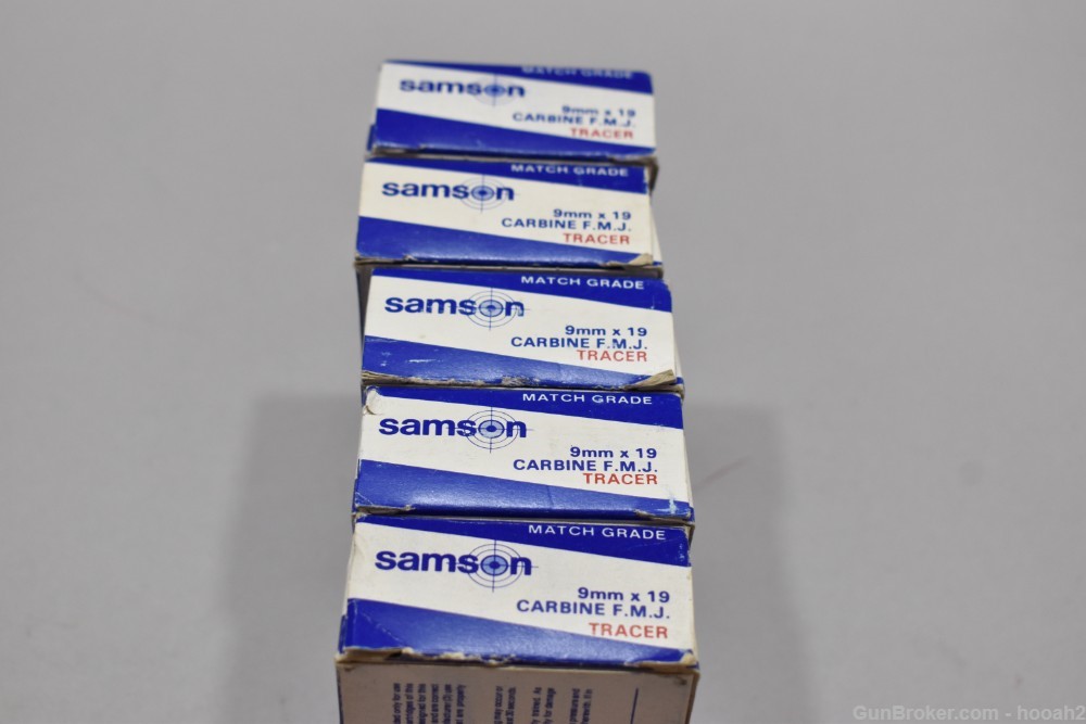 PLEASE READ 5 Boxes 250 Rds Samson IMI 9mm 9x19 CARBINE Match Grade Tracer -img-3