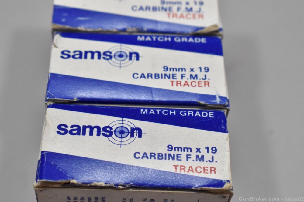 PLEASE READ 5 Boxes 250 Rds Samson IMI 9mm 9x19 CARBINE Match Grade Tracer -img-4
