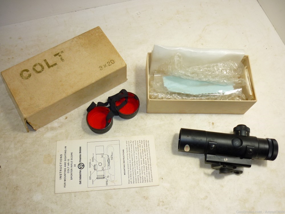 COLT SCOPE EARLY 3x20 - Carry Handle M16 AR15 SP1 Vietnam - LIKE NEW-img-0