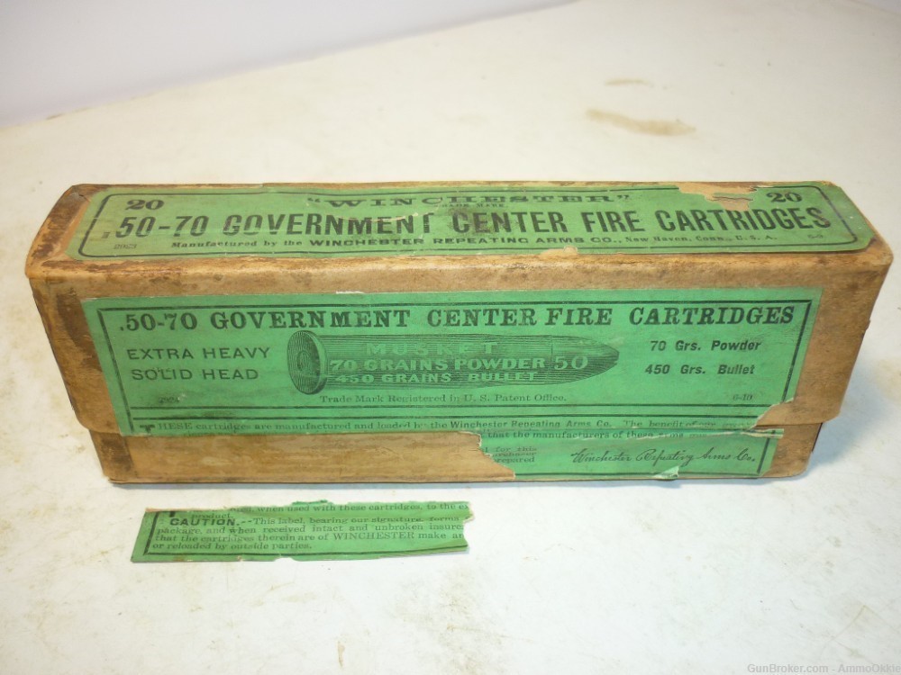 20rd .50-70 Govt WINCHESTER Center Fire Trapdoor Springfield 1910 mfg-img-0