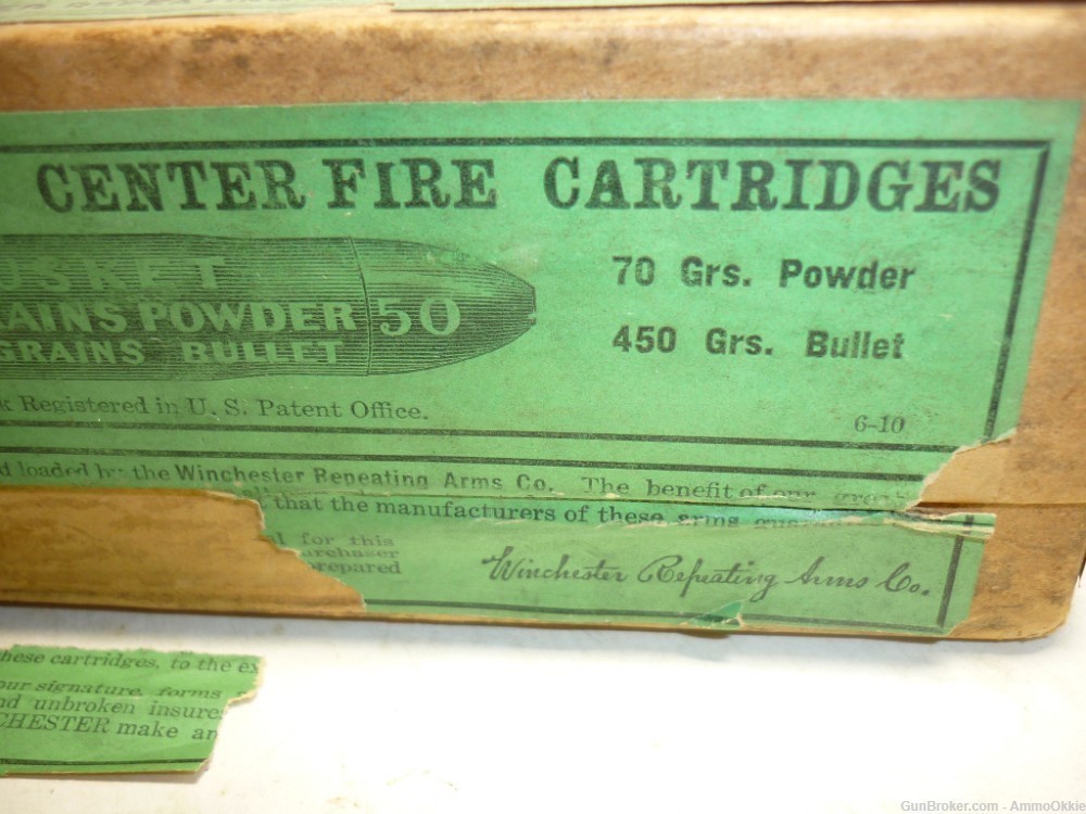 20rd .50-70 Govt WINCHESTER Center Fire Trapdoor Springfield 1910 mfg-img-4