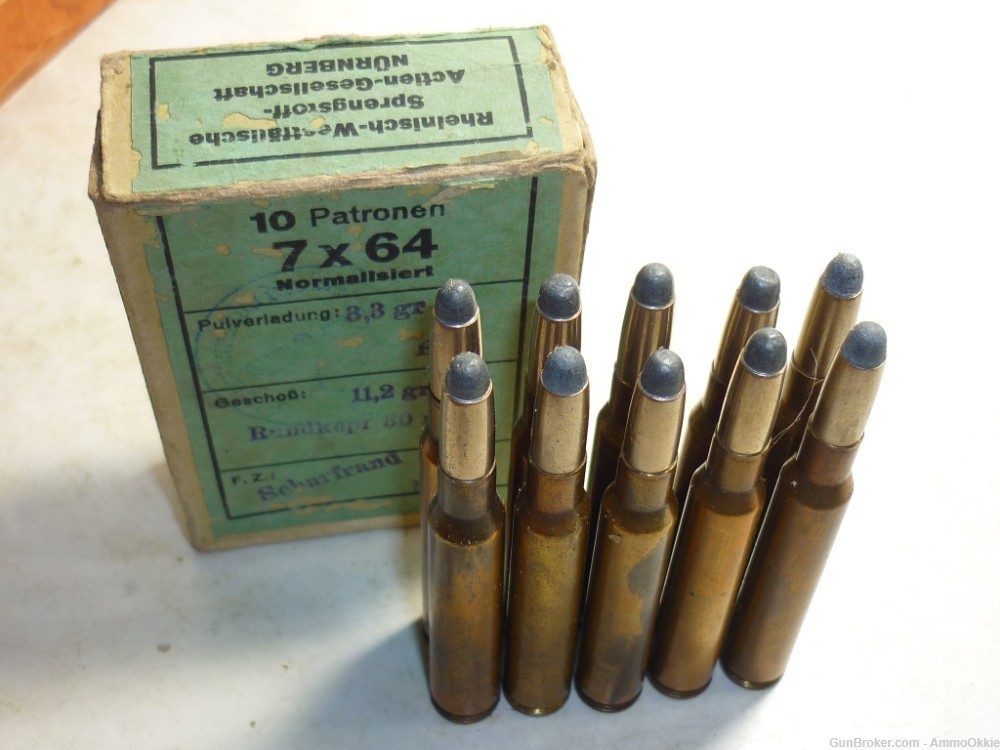 TWO BOXES 7x64 GERMAN MILITARY Stamped 1930s Luftwaffe Drilling-img-10