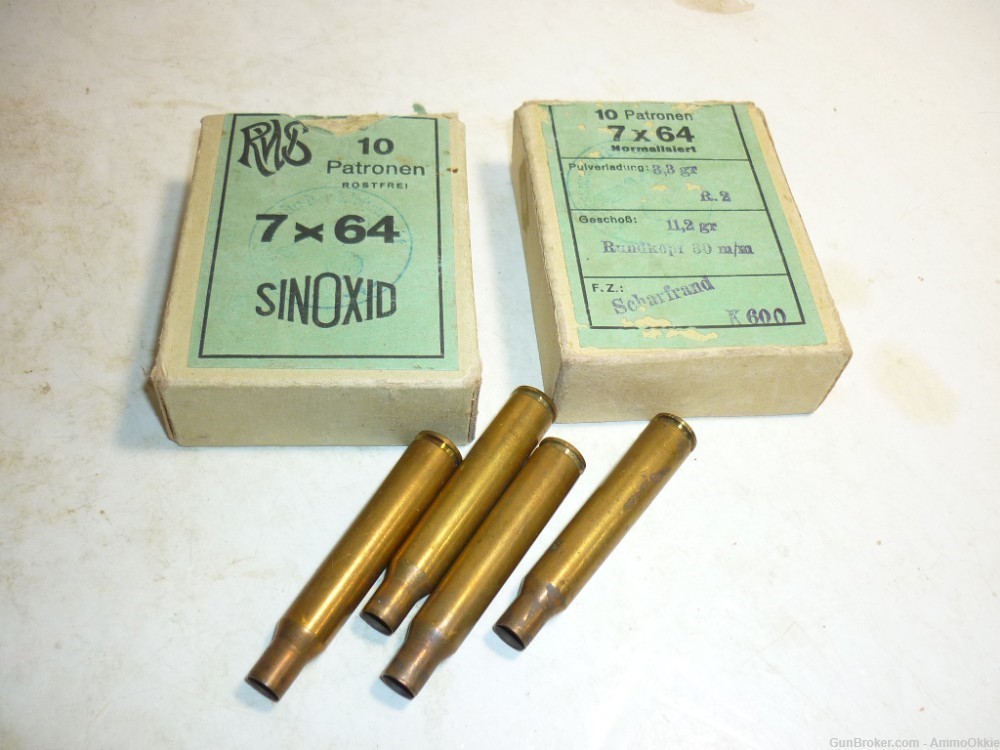 TWO BOXES 7x64 GERMAN MILITARY Stamped 1930s Luftwaffe Drilling-img-25