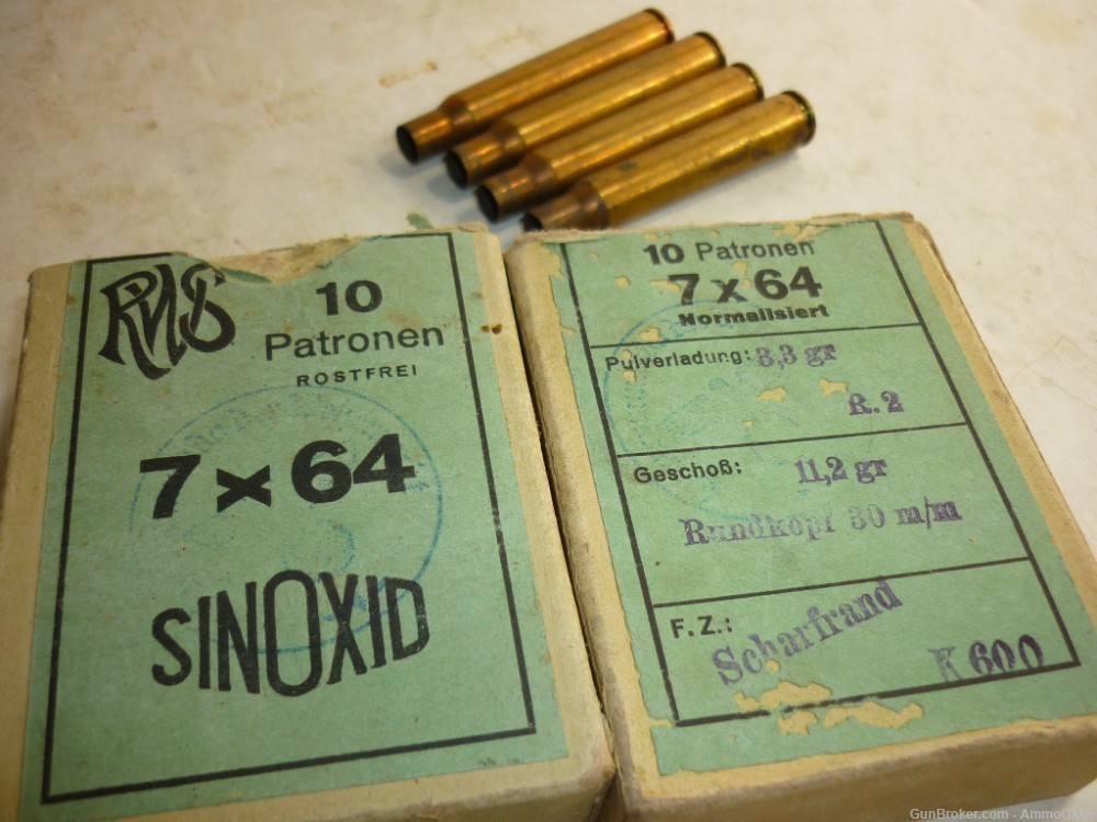 TWO BOXES 7x64 GERMAN MILITARY Stamped 1930s Luftwaffe Drilling-img-34